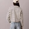 Top corto de felpa con Monogram a rayas Top corto de felpa con Monogram a rayas