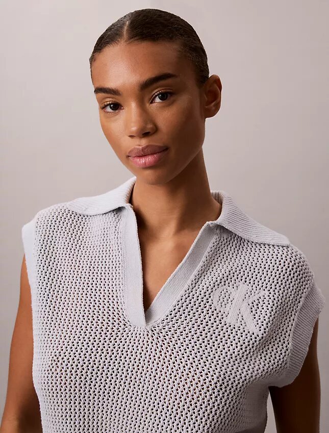 Top corto de ganchillo con Monogram Top corto de ganchillo con Monogram