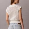 Top corto de ganchillo con Monogram