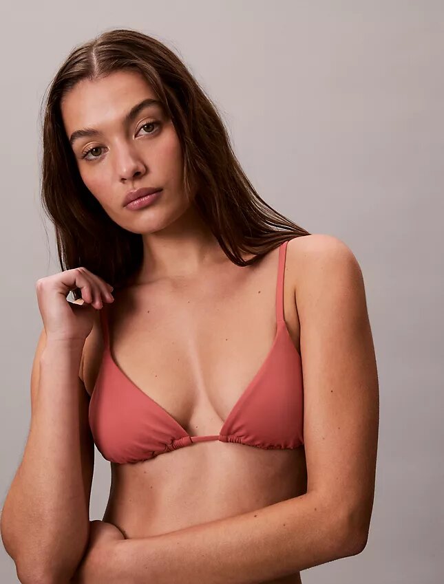 Top de bikini triangular liso Top de bikini triangular liso