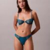 Unlined balconette bra with geometric lace design in black CK Black Unlined balconette bra with geometric lace design in black CK Black