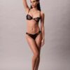 Unlined balconette bra with geometric lace design in black CK Black Unlined balconette bra with geometric lace design in black CK Black