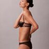 Unlined balconette bra with geometric lace design in black CK Black Unlined balconette bra with geometric lace design in black CK Black