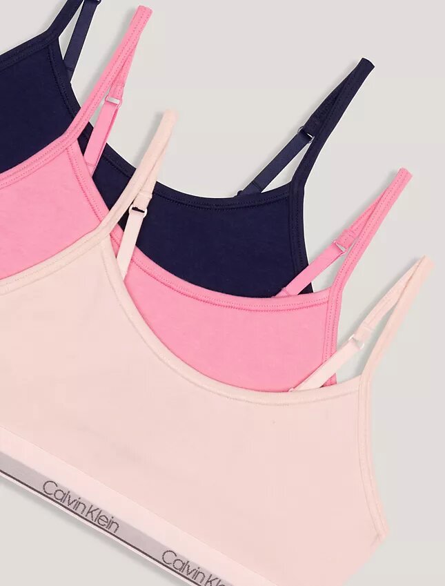Unlined Bralette con banda con el logotipo, paquete de 3 Unlined Bralette con banda con el logotipo, paquete de 3