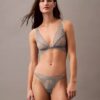 Unlined triangular bra with geometric lace in black from CK Black Unlined triangular bra with geometric lace in black from CK Black
