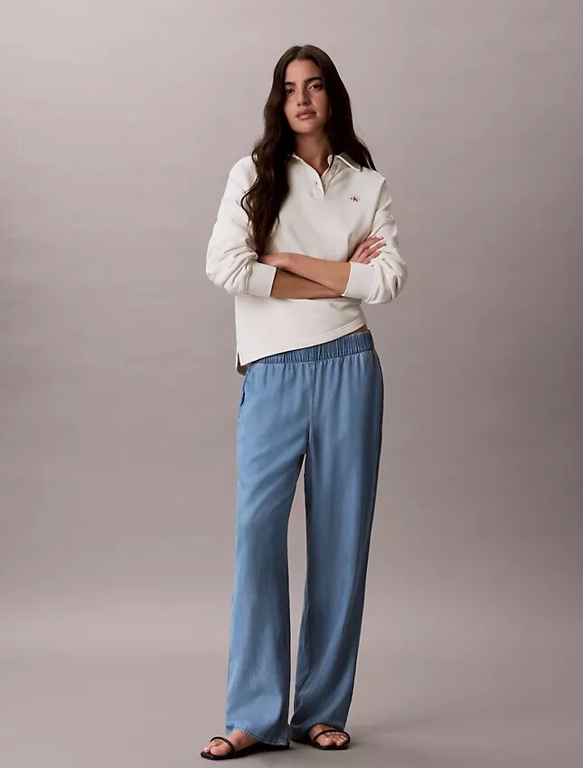Vaqueros de denim holgados sin cremallera Vaqueros de denim holgados sin cremallera