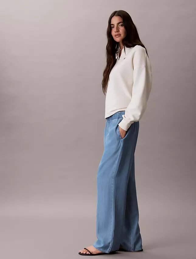 Vaqueros de denim holgados sin cremallera Vaqueros de denim holgados sin cremallera