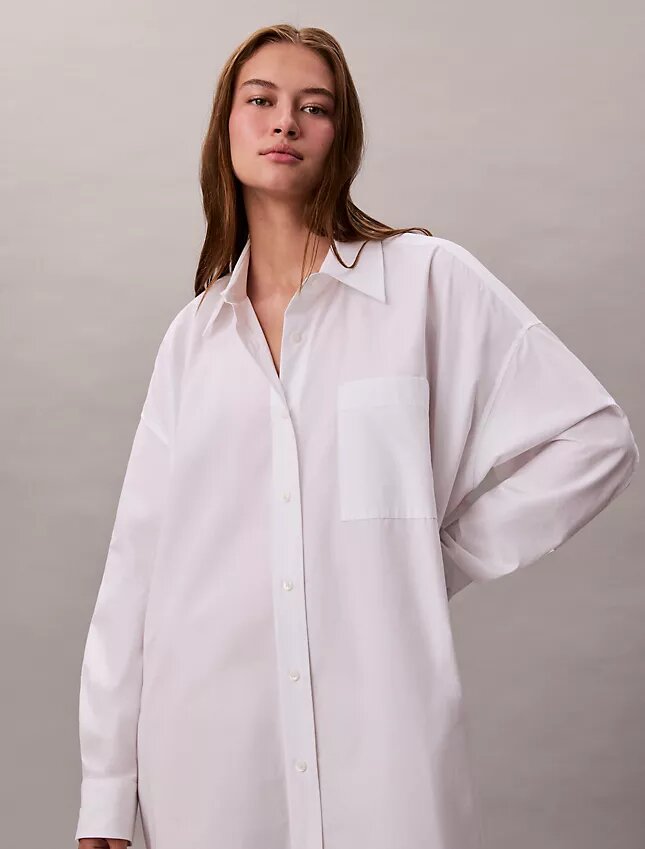 Vestido camisero holgado de algodón Vestido camisero holgado de algodón
