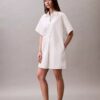 Vestido camisero mini de sarga de algodón Vestido camisero mini de sarga de algodón