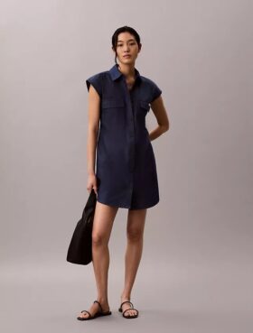 Vestido camisero utilitario