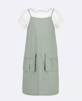 Vestido de dos piezas con camiseta sin mangas para niñas Vestido de dos piezas con camiseta sin mangas para niñas