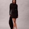 Vestido de punto corto de mezcla de lana merino y lurex Vestido de punto corto de mezcla de lana merino y lurex
