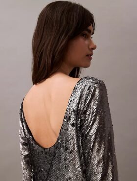 Vestido midi con lentejuelas
