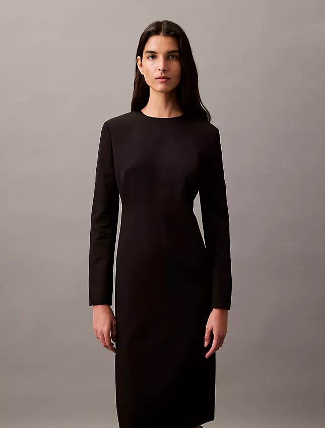 Vestido midi de crepé Vestido midi de crepé