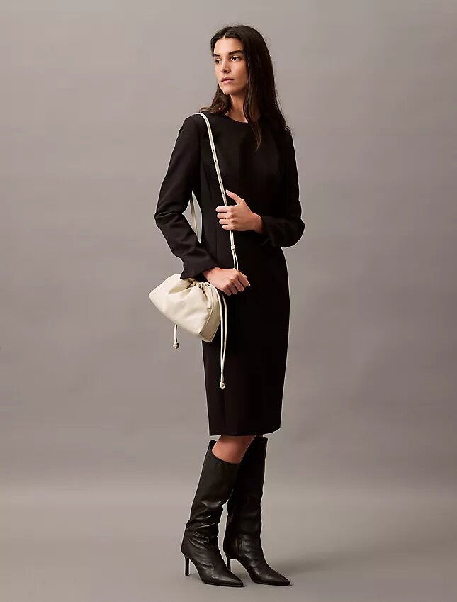 Vestido midi de crepé Vestido midi de crepé