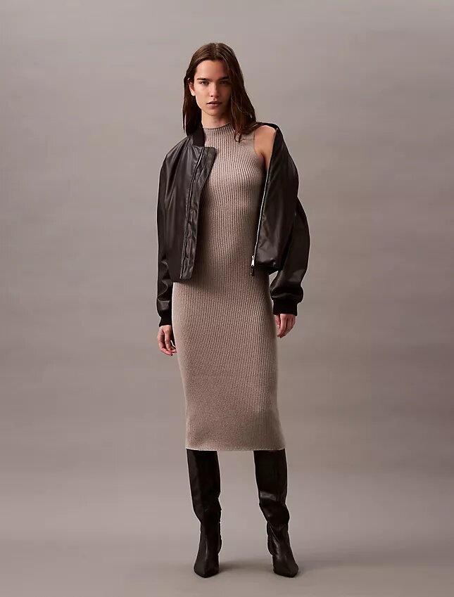 Vestido midi de lurex Vestido midi de lurex