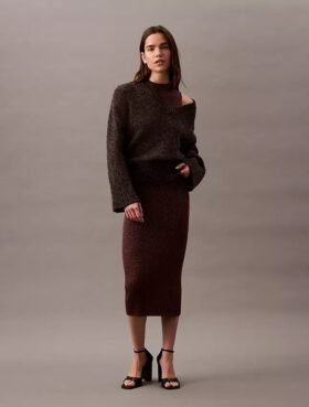 Vestido midi de lurex