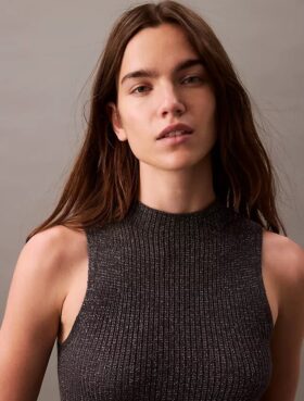 Vestido midi de lurex