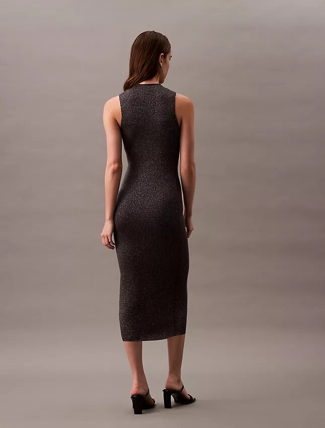 Vestido midi de lurex Vestido midi de lurex