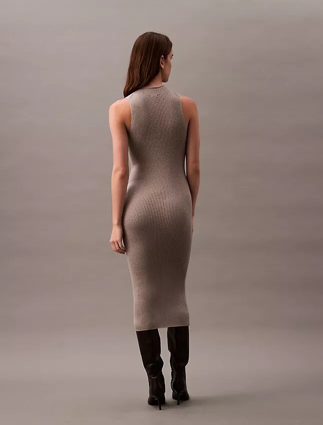 Vestido midi de lurex Vestido midi de lurex