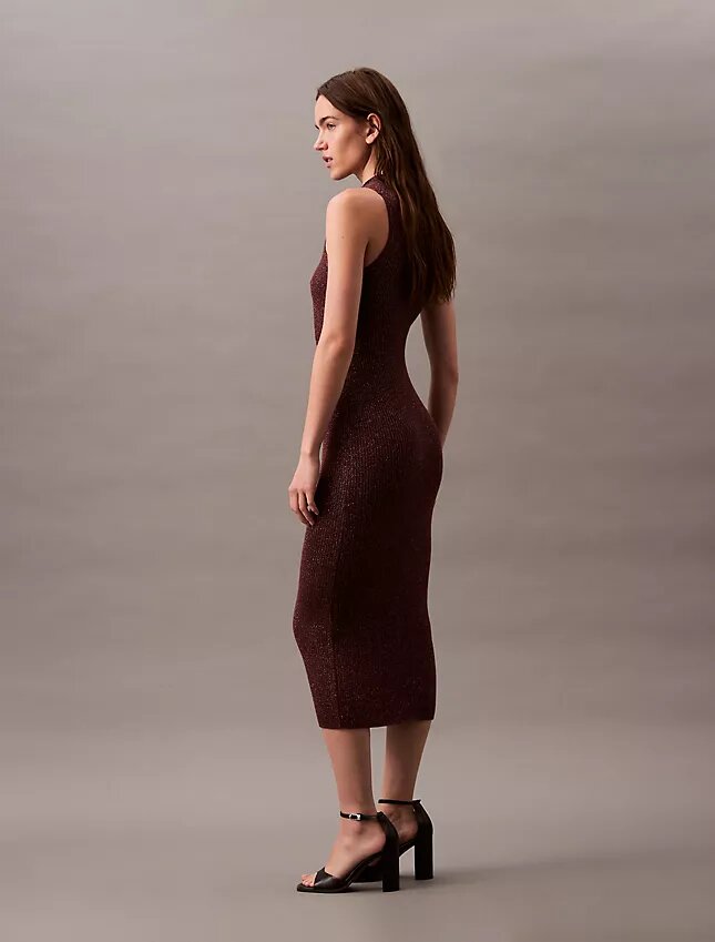 Vestido midi de lurex Vestido midi de lurex