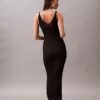 Vestido midi de viscosa acanalada