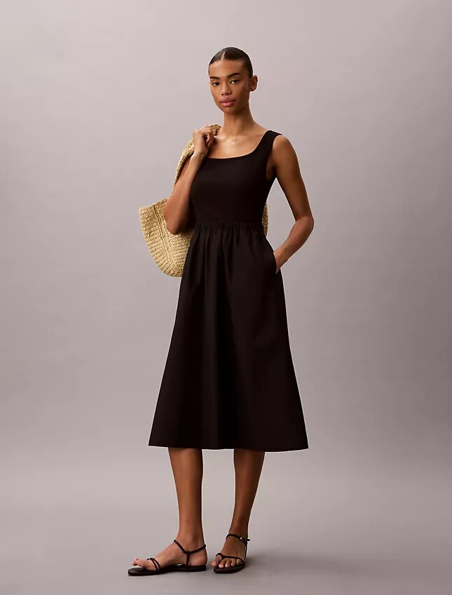 Vestido midi fruncido Vestido midi fruncido
