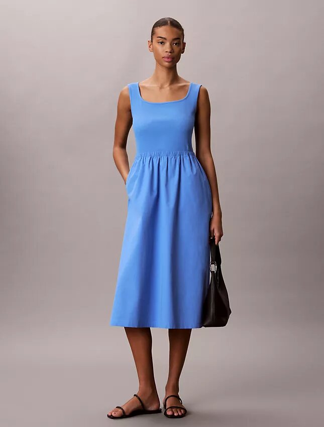 Vestido midi fruncido Vestido midi fruncido