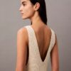 Vestido midi sin mangas de punto bouclé