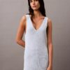 Vestido midi sin mangas de punto bouclé
