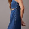 Vestido mini de Denim con aberturas Vestido mini de Denim con aberturas