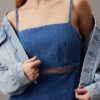 Vestido mini de Denim con aberturas Vestido mini de Denim con aberturas