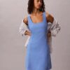 Vestido mini de mezcla de lino Vestido mini de mezcla de lino