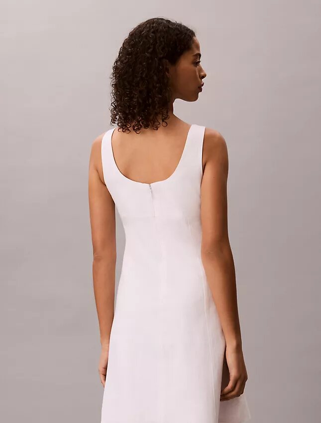 Vestido mini de mezcla de lino Vestido mini de mezcla de lino