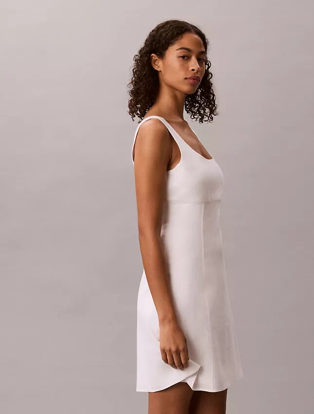 Vestido mini de mezcla de lino Vestido mini de mezcla de lino
