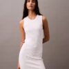 Vestido mini sin mangas acanalado Vestido mini sin mangas acanalado
