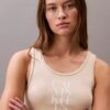 Vestido mini sin mangas de algodón acanalado con estampado gráfico Vestido mini sin mangas de algodón acanalado con estampado gráfico