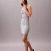 Vestido mini sin mangas de algodón acanalado con logo Vestido mini sin mangas de algodón acanalado con logo