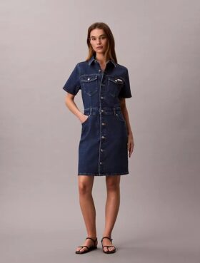 Vestido mini trucker de Denim Vestido mini trucker de Denim
