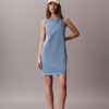 Vestido recto de Denim con cuello en V Vestido recto de Denim con cuello en V