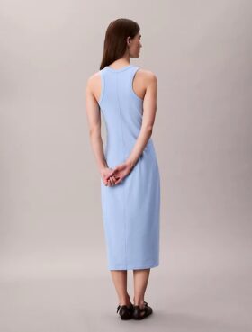 Vestido sin mangas midi con logotipo de Calvin Klein Vestido sin mangas midi con logotipo de Calvin Klein
